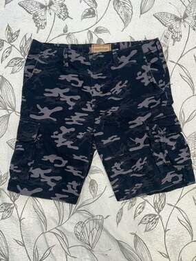 Society of One Black Camo Cargo Shorts , it also had like a purple tint too them